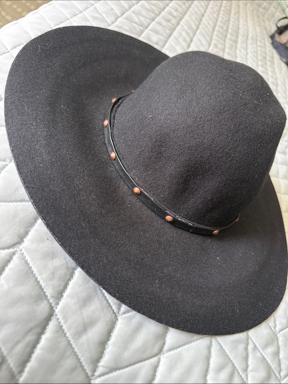 Denim & Supply Ralph Lauren Black Wide-Brim Felt Hat with Studded Band